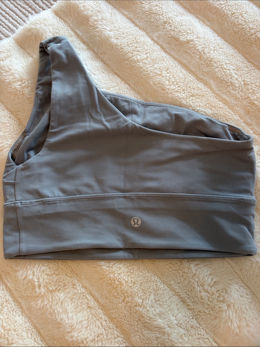 lululemon athletica women’s One-Shoulder Crop Top in Slate Gray size is 6-8